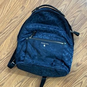 Michael Kors navy leopard backpack!